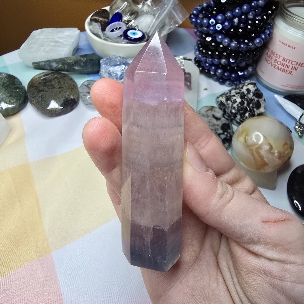 Fluorite Crystal Tower Point
